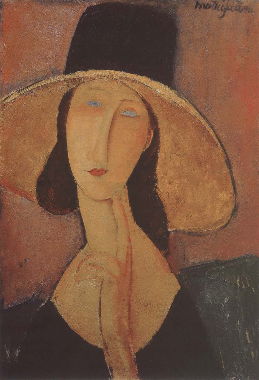 Portrait of Jeanne hebuterne iwth large hat